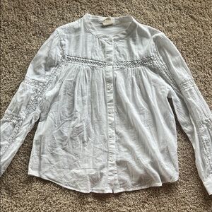 Good Hart Matilda Jane White Button-Up Blouse Large